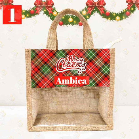 Customized Jute & Canvas Lunch Bag for Christmas